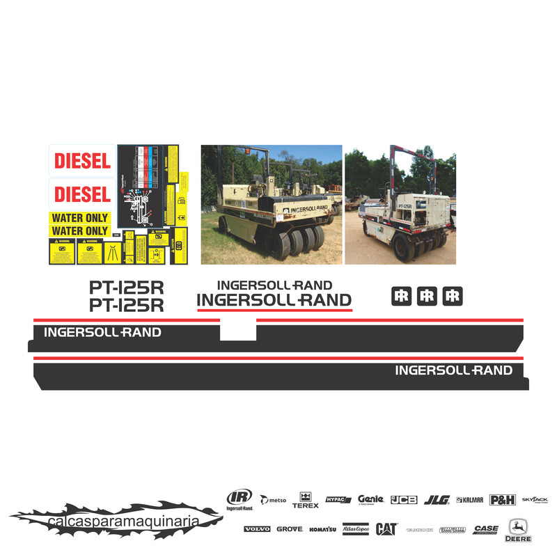 JUEGO DE CALCAS DE RESTAURACION PARA INGERSOLL RAND PT125R