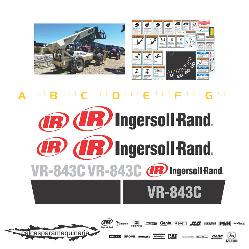 JUEGO DE CALCAS DE RESTAURACION PARA INGERSOLL RAND VR1056C