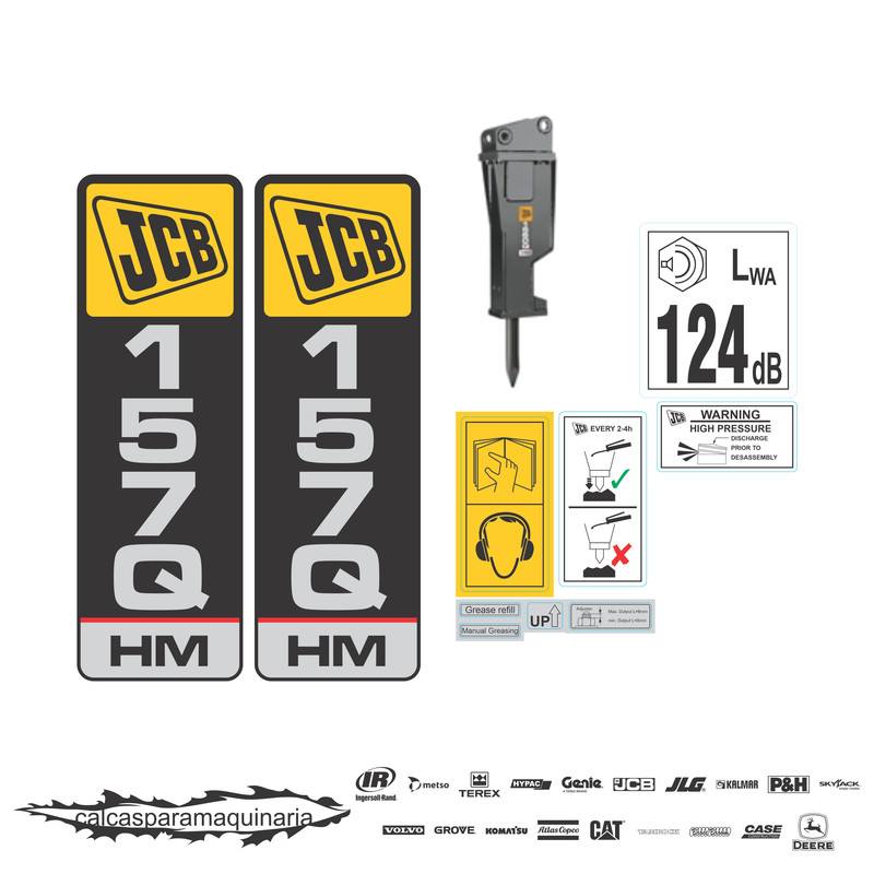 JUEGO DE CALCAS DE RESTAURACION PARA JCB 157Q