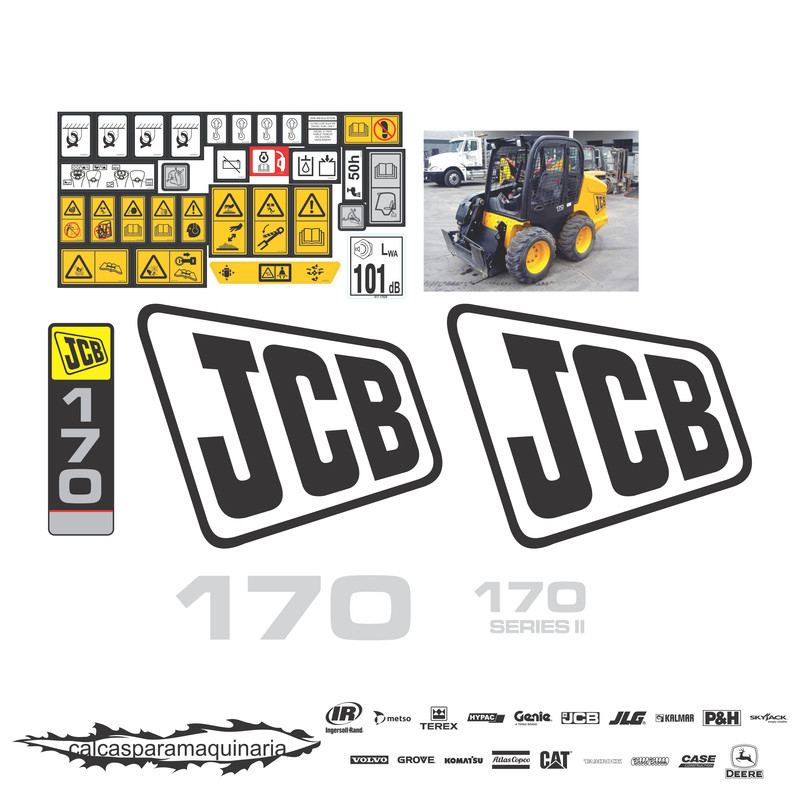 JUEGO DE CALCAS DE RESTAURACION PARA JCB 170 SERIE2