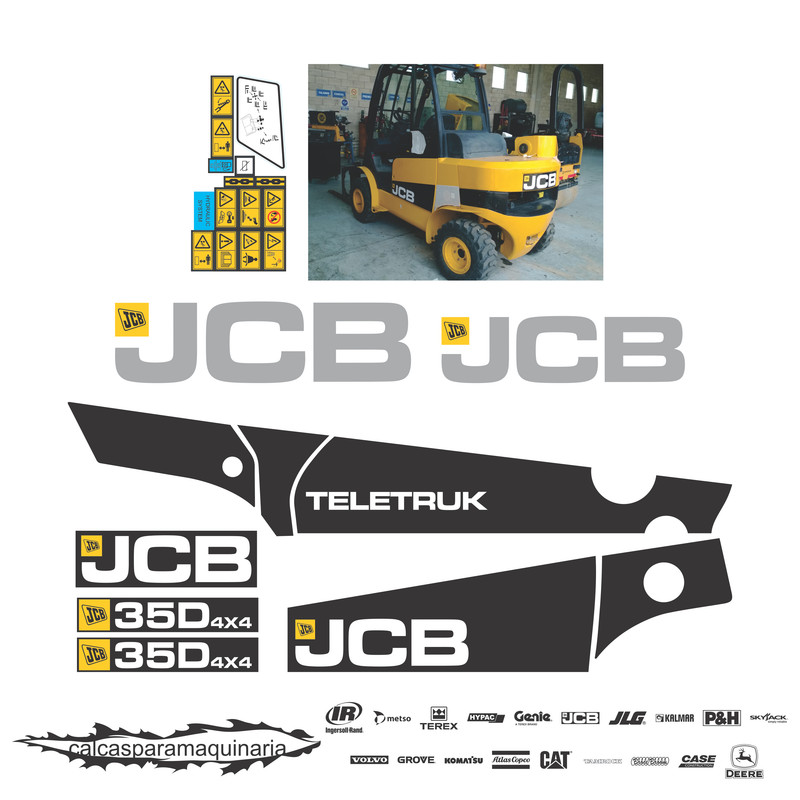 JUEGO DE CALCAS DE RESTAURACION PARA JCB TLT35D