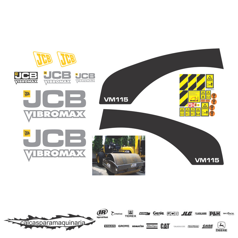 JUEGO DE CALCAS DE RESTAURACION PARA JCB VM115 VJO