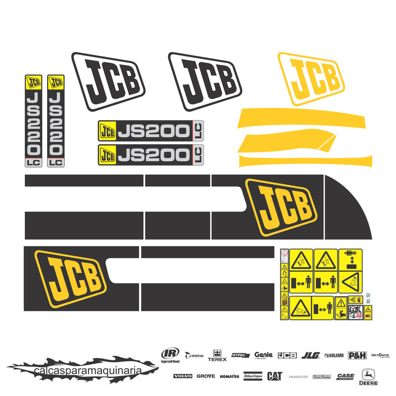 JUEGO DE CALCAS DE RESTAURACION PARA JCB JS200LCPLUSSC VJO