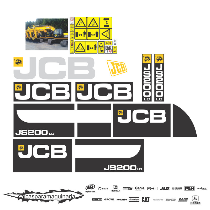 JUEGO DE CALCAS DE RESTAURACION PARA JCB JS200LCSCNLC NVO