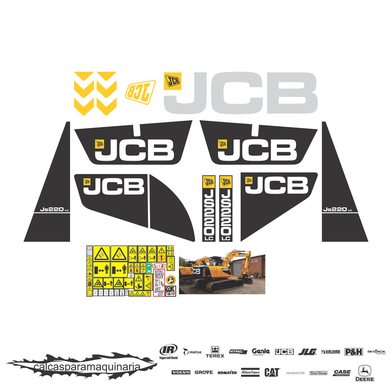 JUEGO DE CALCAS DE RESTAURACION PARA JCB JS220LCT2SCNLC