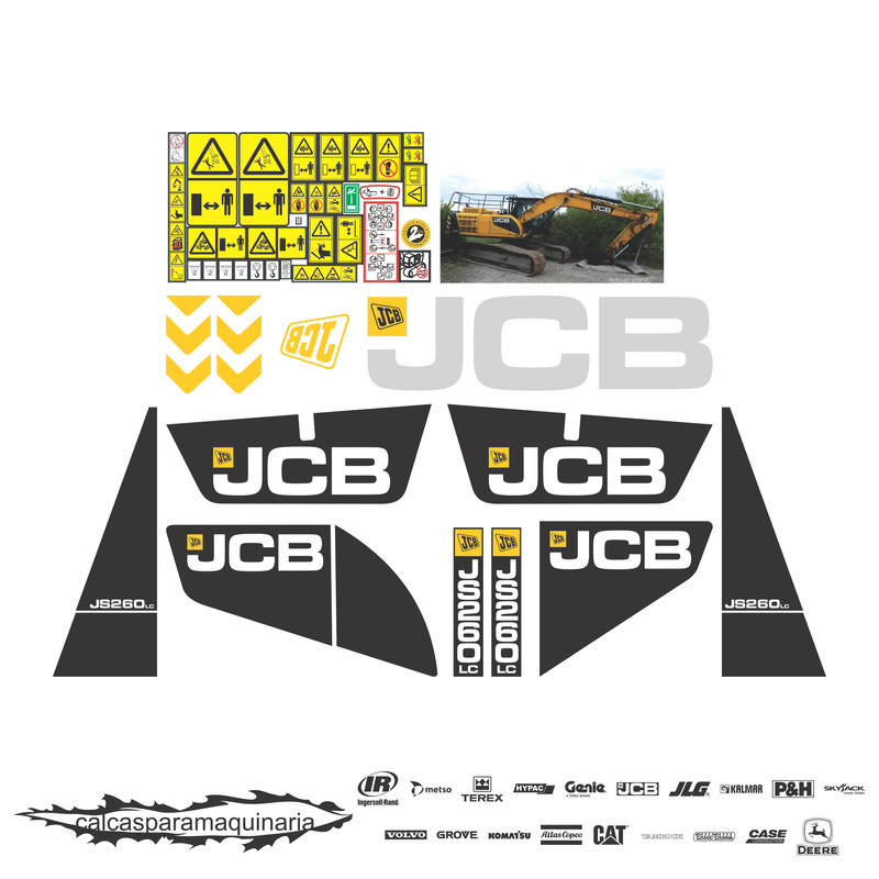 JUEGO DE CALCAS DE RESTAURACION PARA JCB JS260LCT2SCNLC