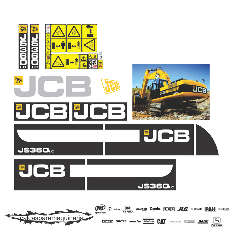 JUEGO DE CALCAS DE RESTAURACION PARA JCB JS360LC NVO