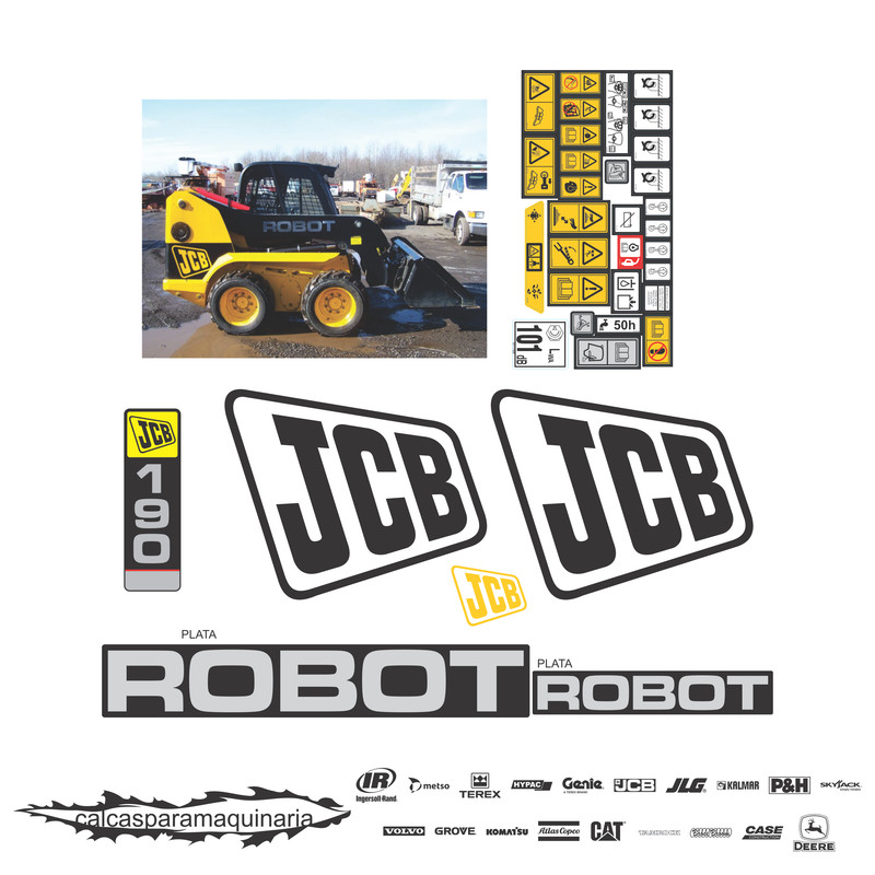 JUEGO DE CALCAS DE RESTAURACION PARA JCB 190 ROBOT