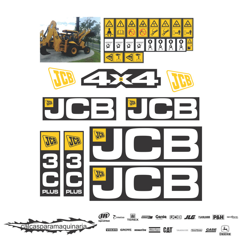 JUEGO DE CALCAS DE RESTAURACION PARA JCB 3CPLUS NVO