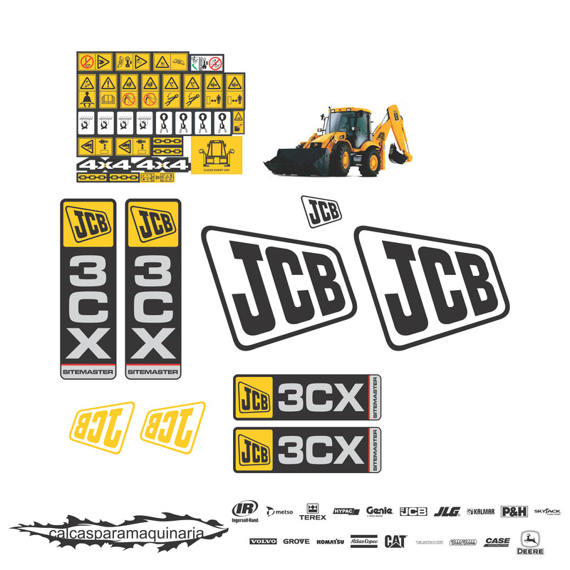 JUEGO DE CALCAS DE RESTAURACION PARA JCB 3C SISTEMASTER VJO