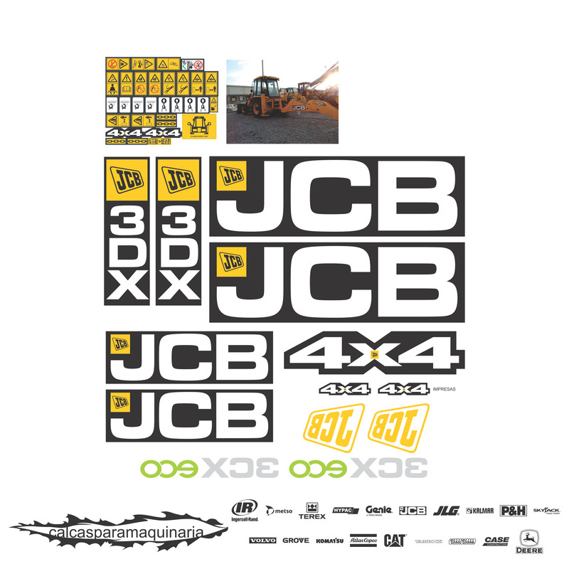 JUEGO DE CALCAS DE RESTAURACION PARA JCB 3DX