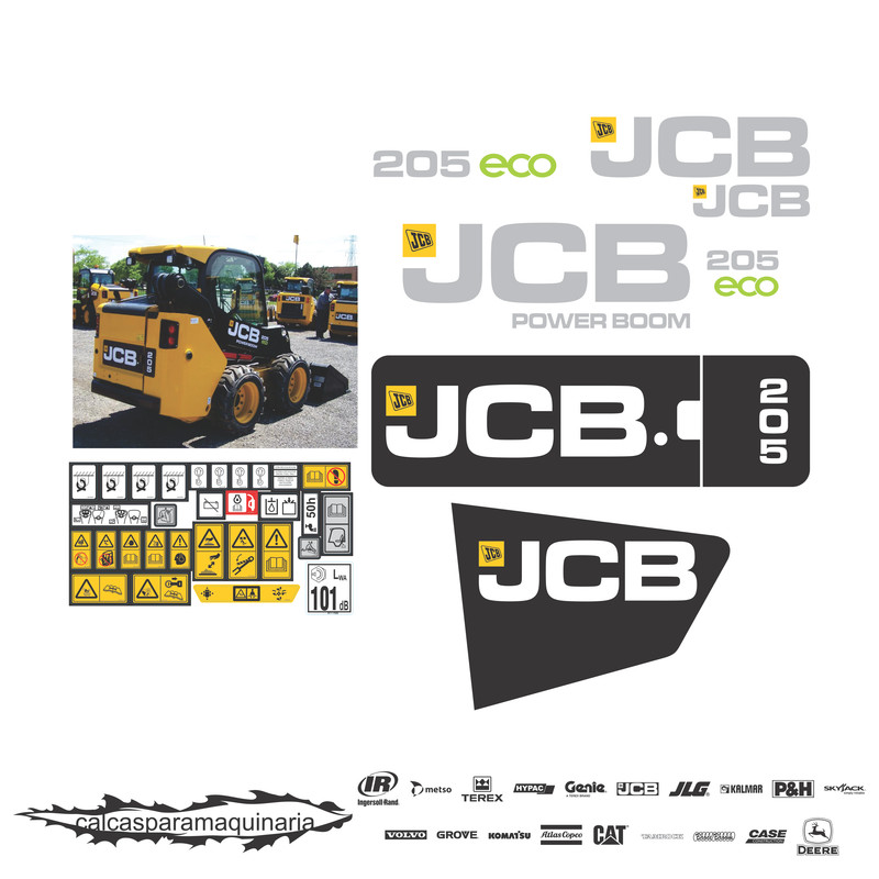 JUEGO DE CALCAS DE RESTAURACION PARA JCB 205ECO