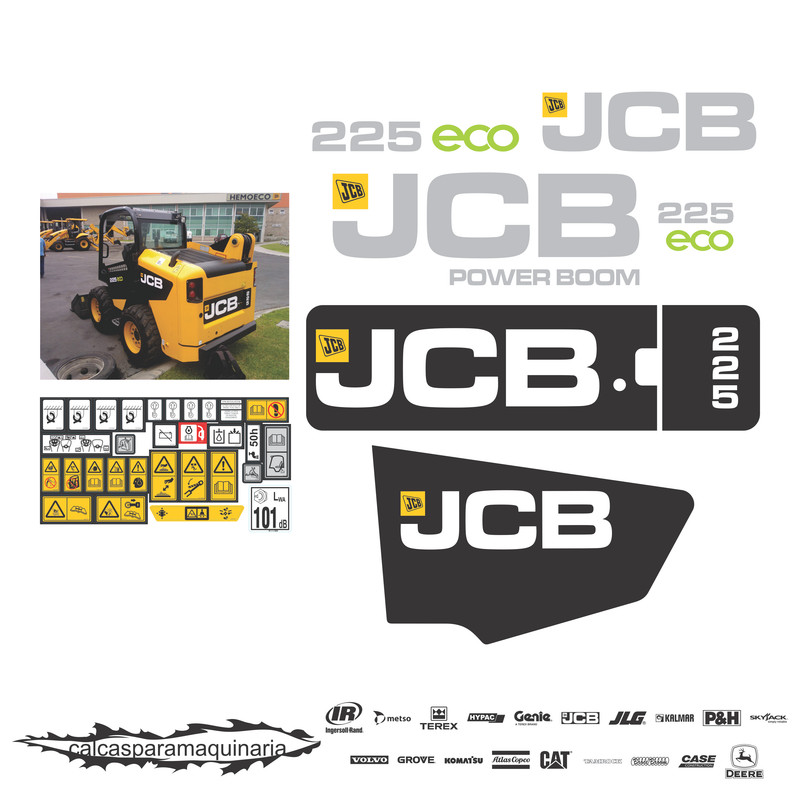 JUEGO DE CALCAS DE RESTAURACION PARA JCB 225ECO