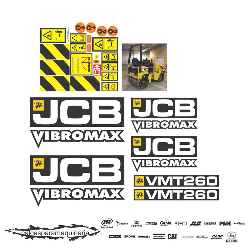 JUEGO DE CALCAS DE RESTAURACION PARA JCB VIBROMAX VMT260 NVO