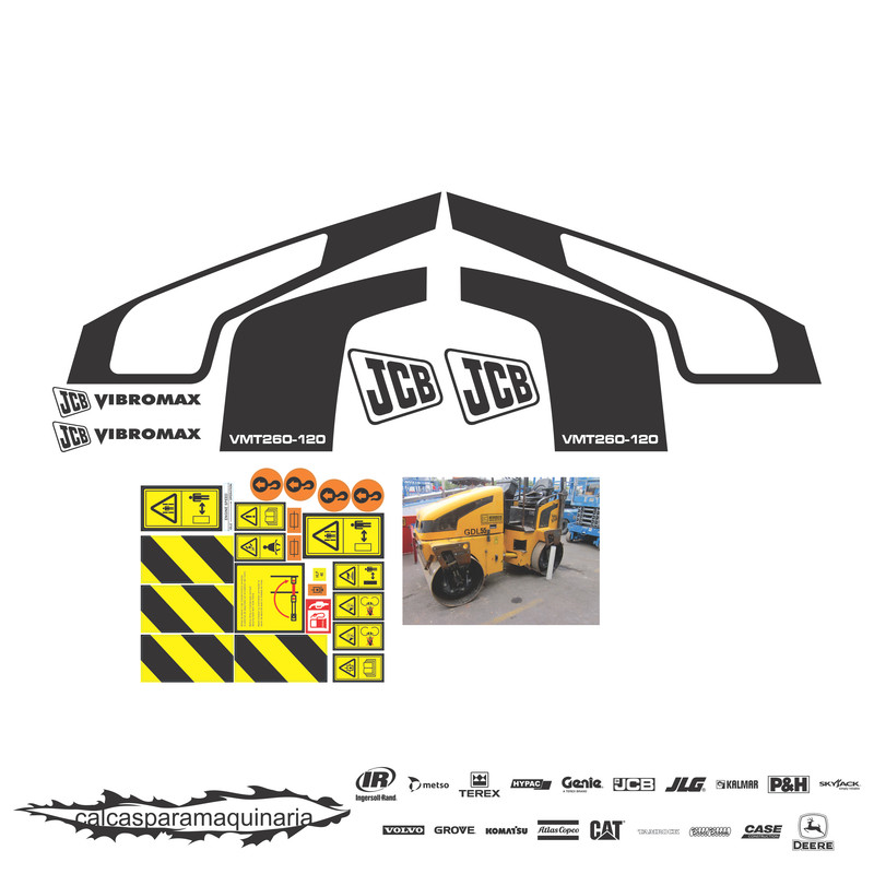 JUEGO DE CALCAS DE RESTAURACION PARA JCB VIBROMAX VMT260120