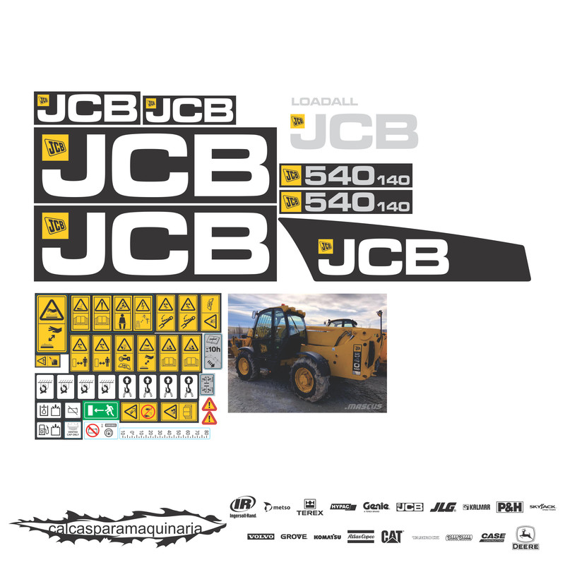 JUEGO DE CALCAS DE RESTAURACION PARA JCB 540140