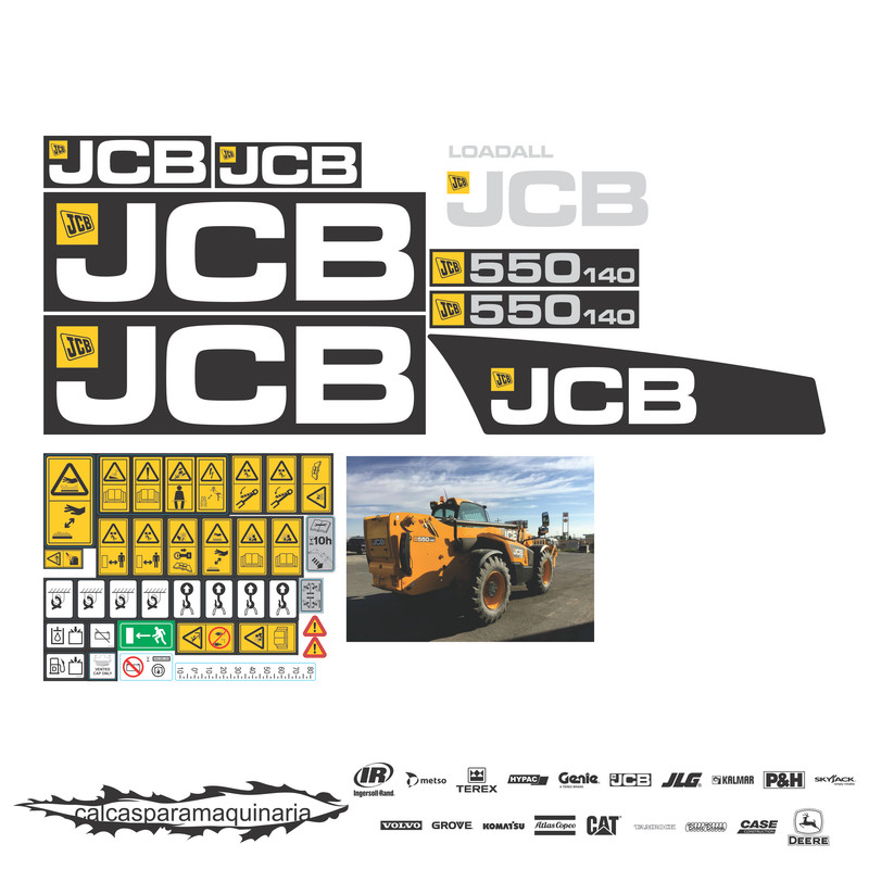 JUEGO DE CALCAS DE RESTAURACION PARA JCB 550140