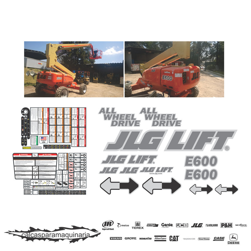 JUEGO DE CALCAS DE RESTAURACION PARA JLG E600