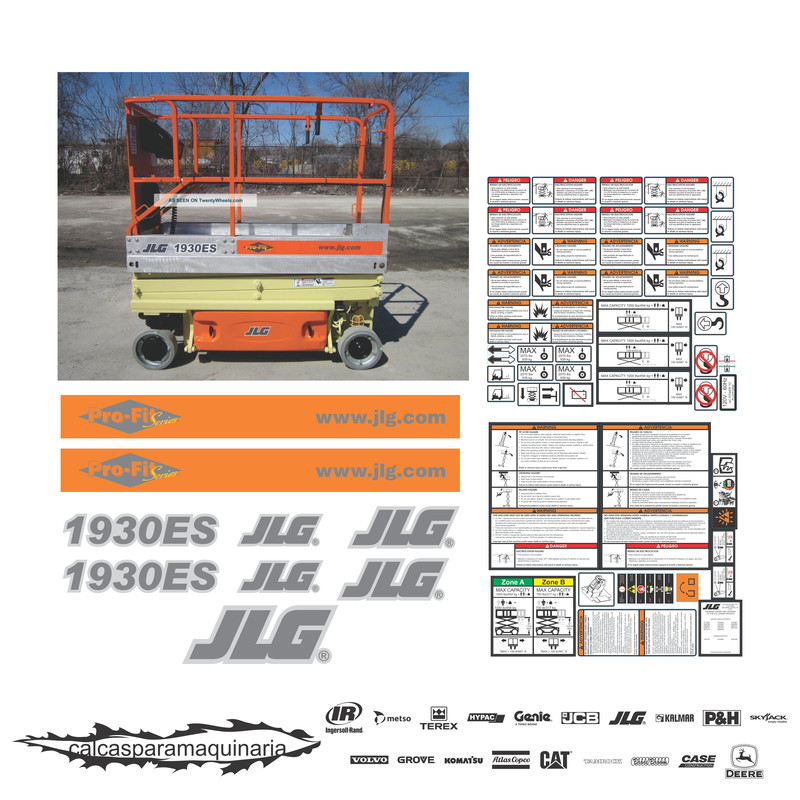 JUEGO DE CALCAS DE RESTAURACION PARA JLG 1930ES