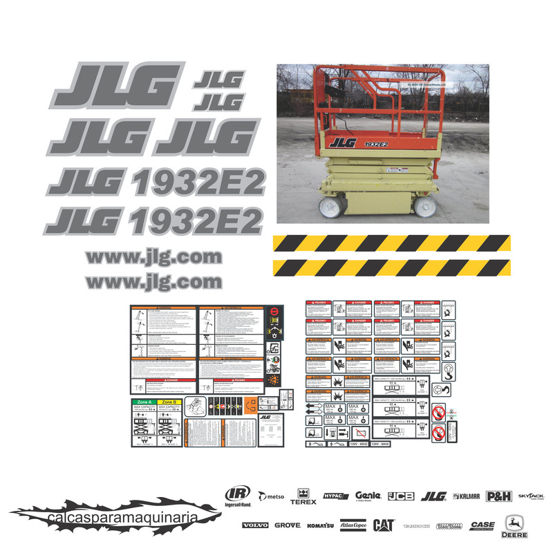 JUEGO DE CALCAS DE RESTAURACION PARA JLG 1932E2