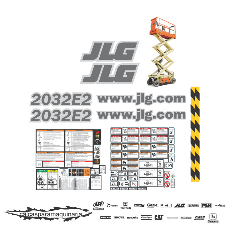 JUEGO DE CALCAS DE RESTAURACION PARA JLG 2032E2