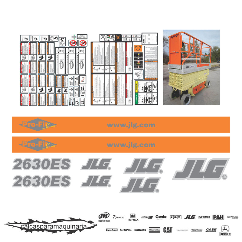 JUEGO DE CALCAS DE RESTAURACION PARA JLG 2630ES