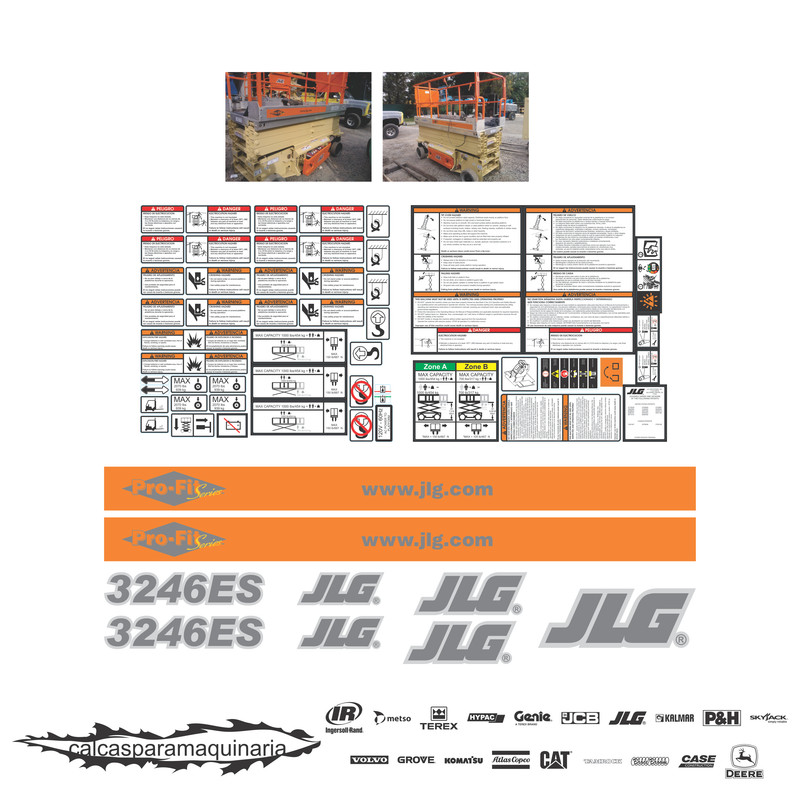 JUEGO DE CALCAS DE RESTAURACION PARA JLG 3246ES