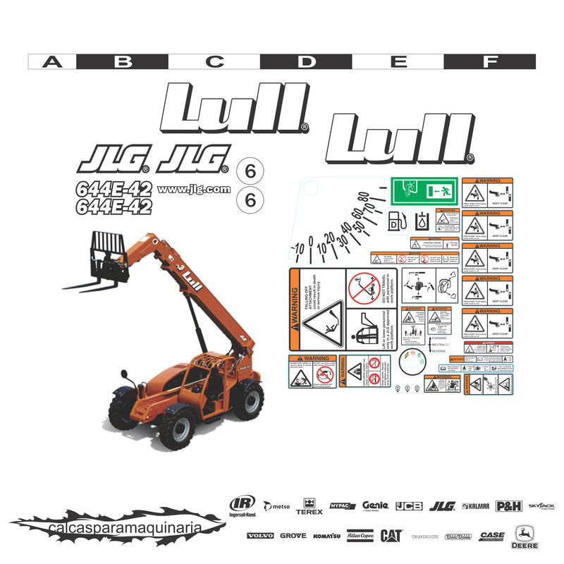 JUEGO DE CALCAS DE RESTAURACION PARA JLG 644E42