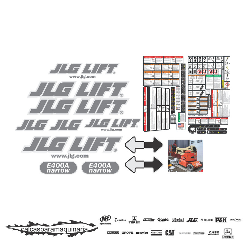 JUEGO DE CALCAS DE RESTAURACION PARA JLG E400A NARROW
