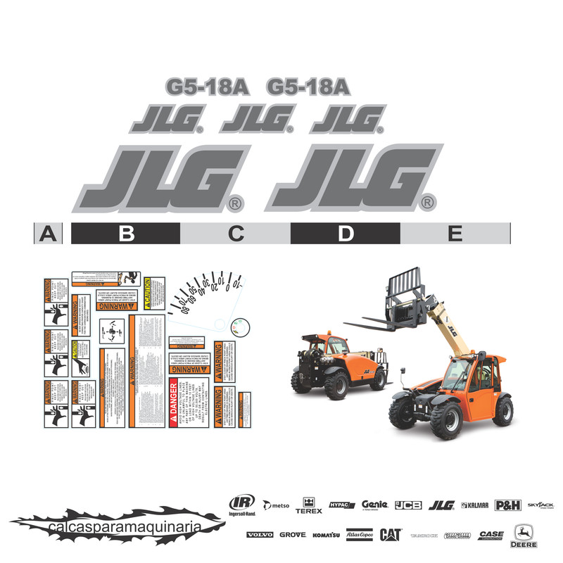 JUEGO DE CALCAS DE RESTAURACION PARA JLG G518A