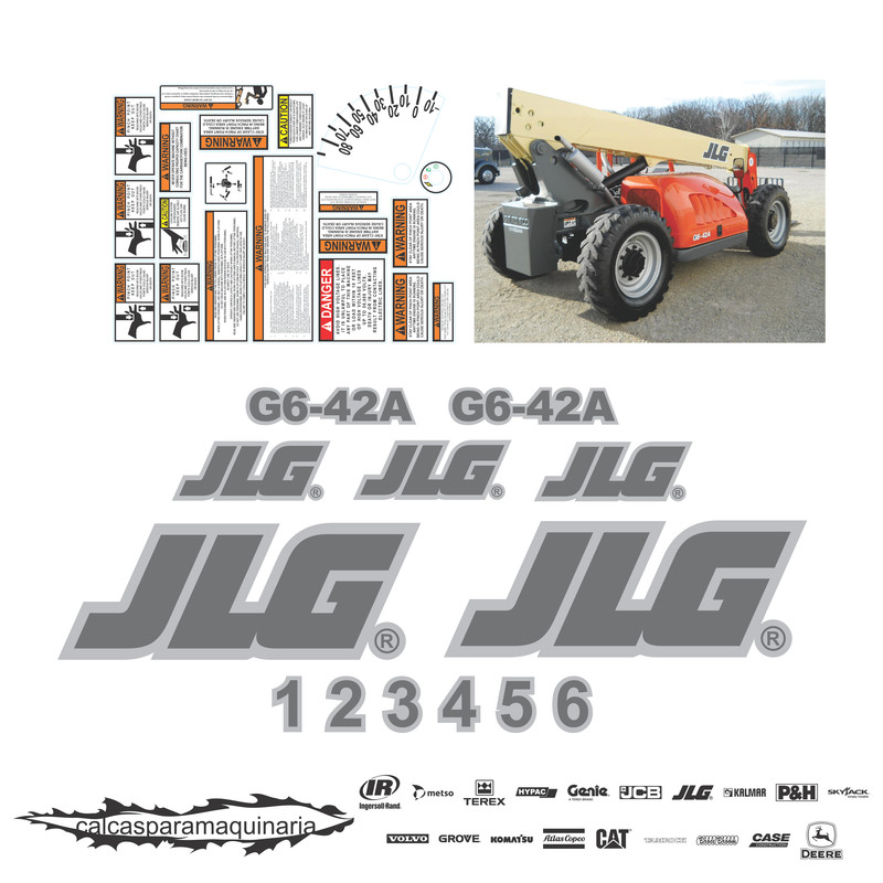 JUEGO DE CALCAS DE RESTAURACION PARA JLG G642A