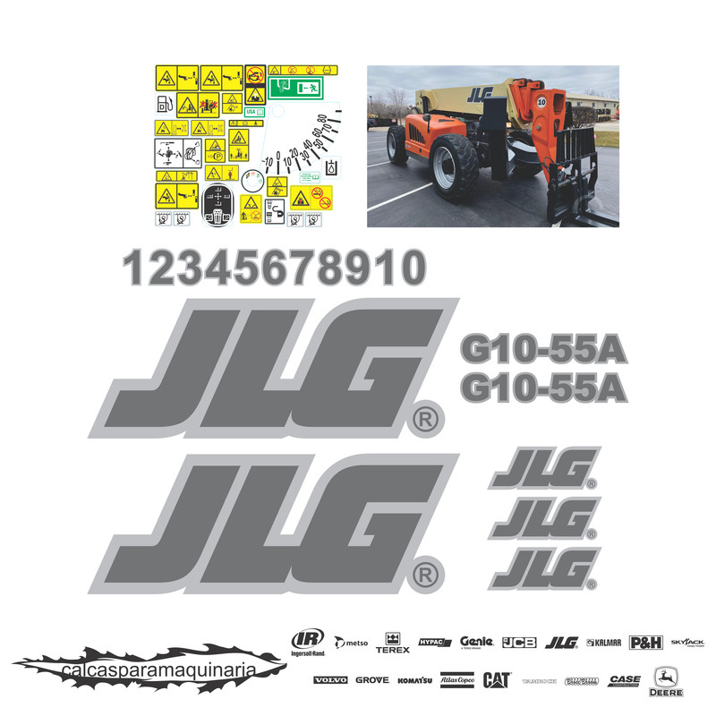 JUEGO DE CALCAS DE RESTAURACION PARA JLG G1055A