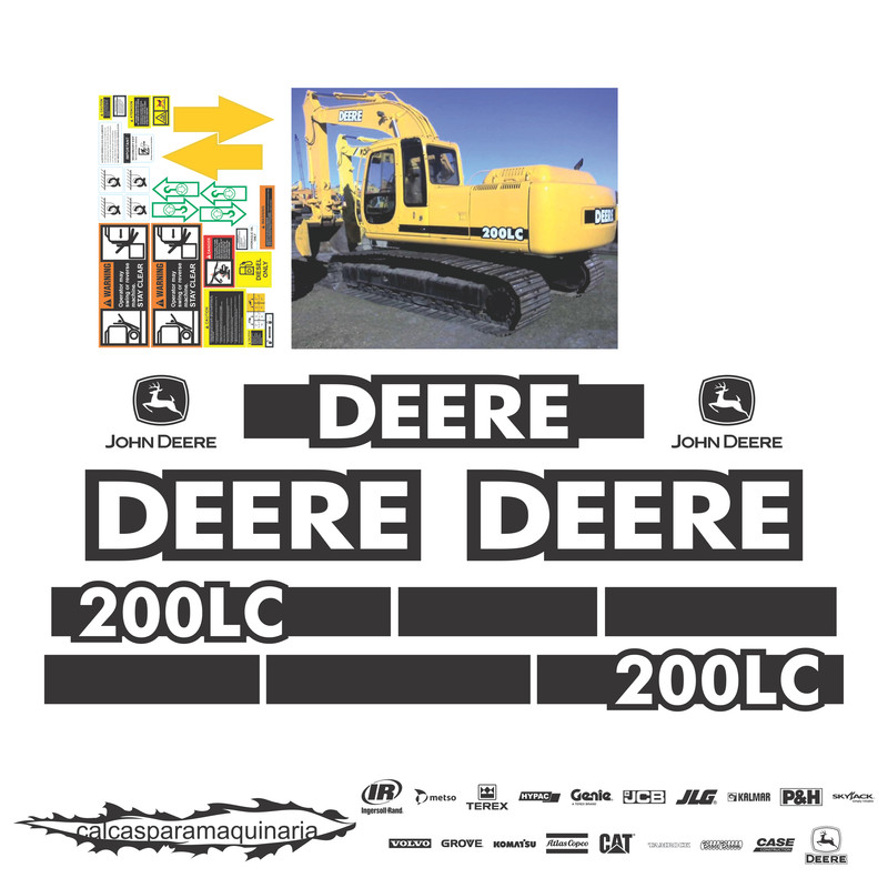 JUEGO DE CALCAS DE RESTAURACION PARA JOHN DEERE 200LC