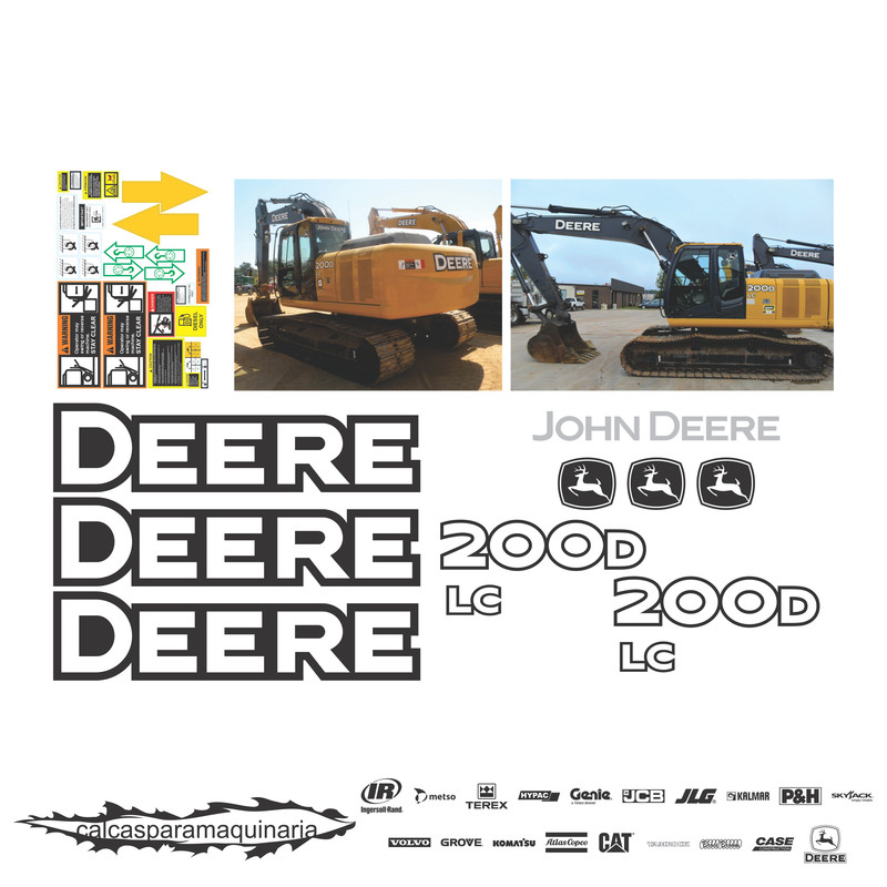 JUEGO DE CALCAS DE RESTAURACION PARA JOHN DEERE 200DLC