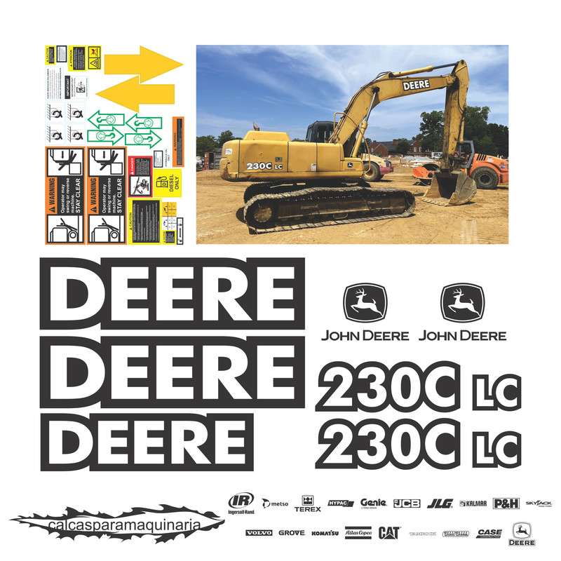 JUEGO DE CALCAS DE RESTAURACION PARA JOHN DEERE 230CLC