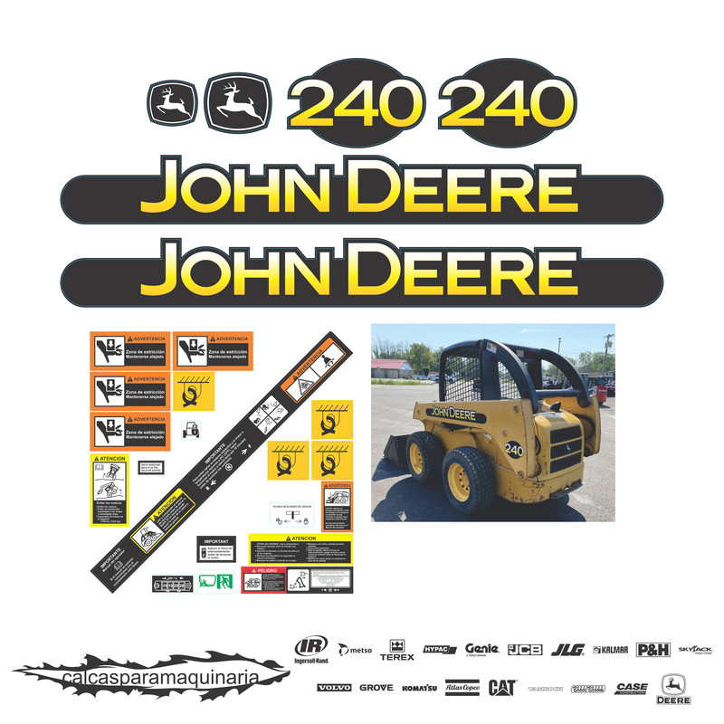 JUEGO DE CALCAS DE RESTAURACION PARA JOHN DEERE 240 