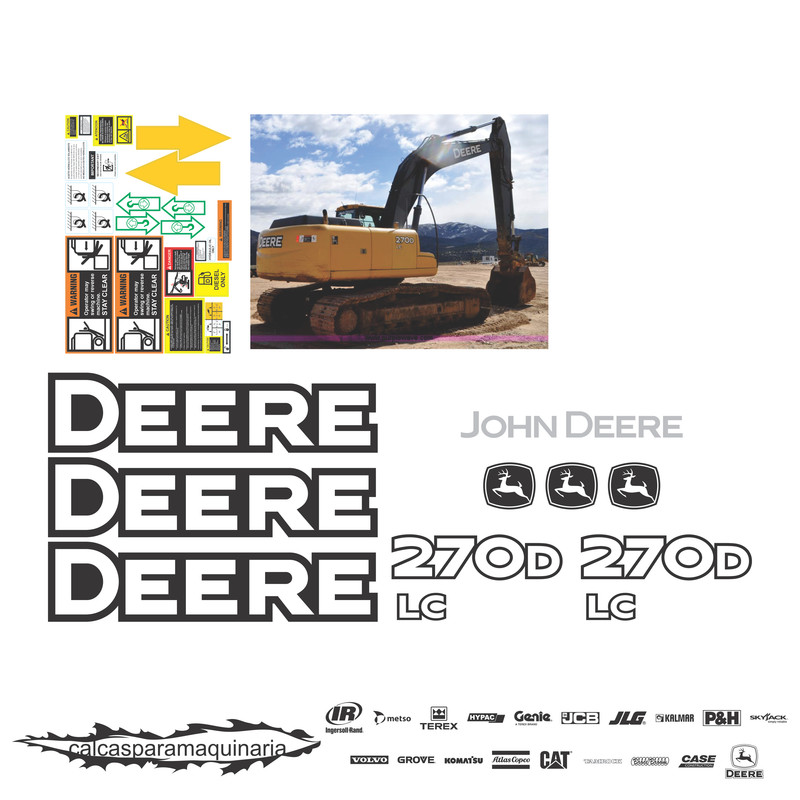 JUEGO DE CALCAS DE RESTAURACION PARA JOHN DEERE 270DLC