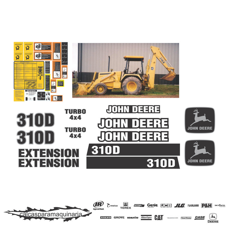 JUEGO DE CALCAS DE RESTAURACION PARA JOHN DEERE 310D ANTI