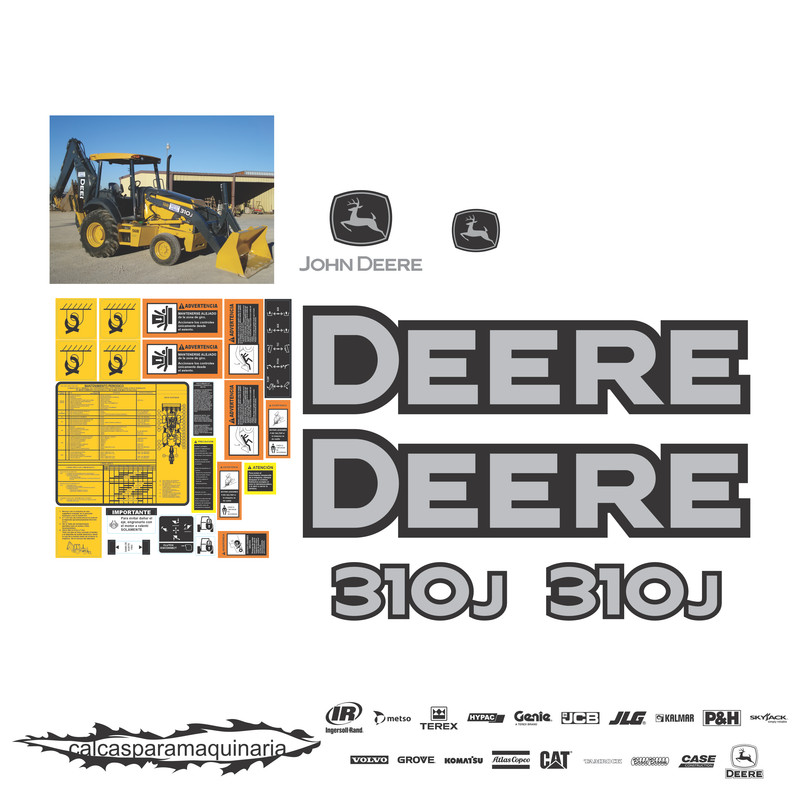 JUEGO DE CALCAS DE RESTAURACION PARA JOHN DEERE 310J NVO