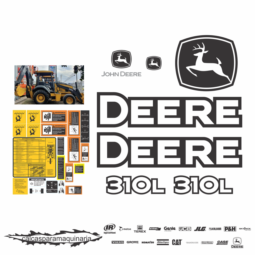 JUEGO DE CALCAS DE RESTAURACION PARA JOHN DEERE 310L NVO