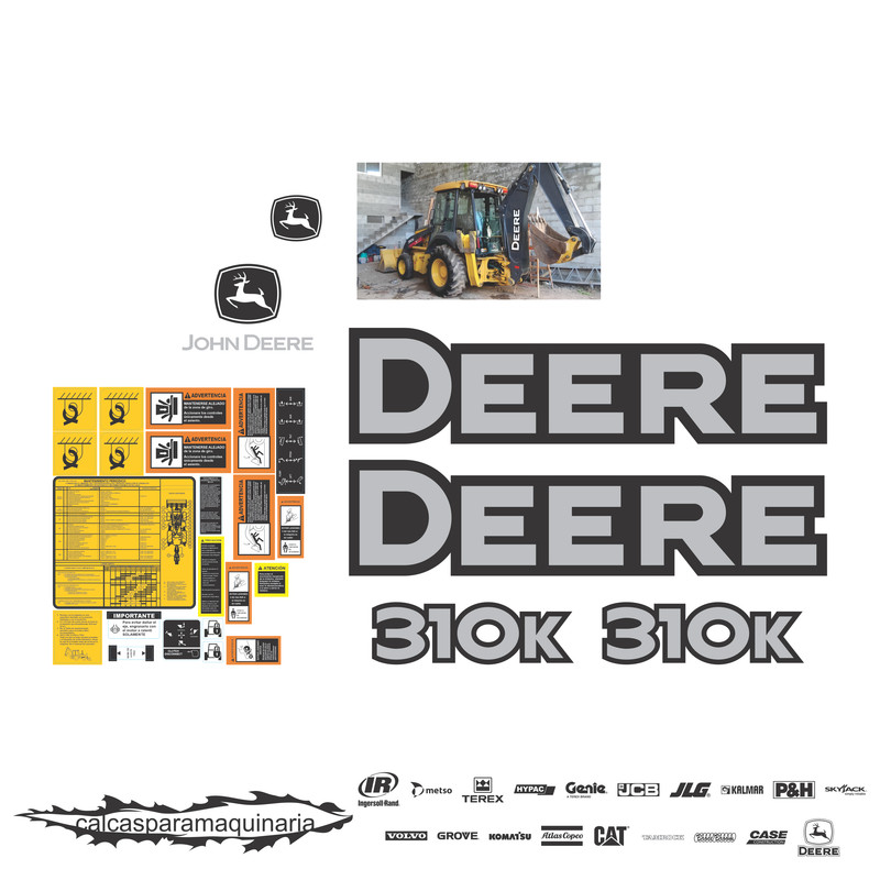 JUEGO DE CALCAS DE RESTAURACION PARA JOHN DEERE 310K NVO