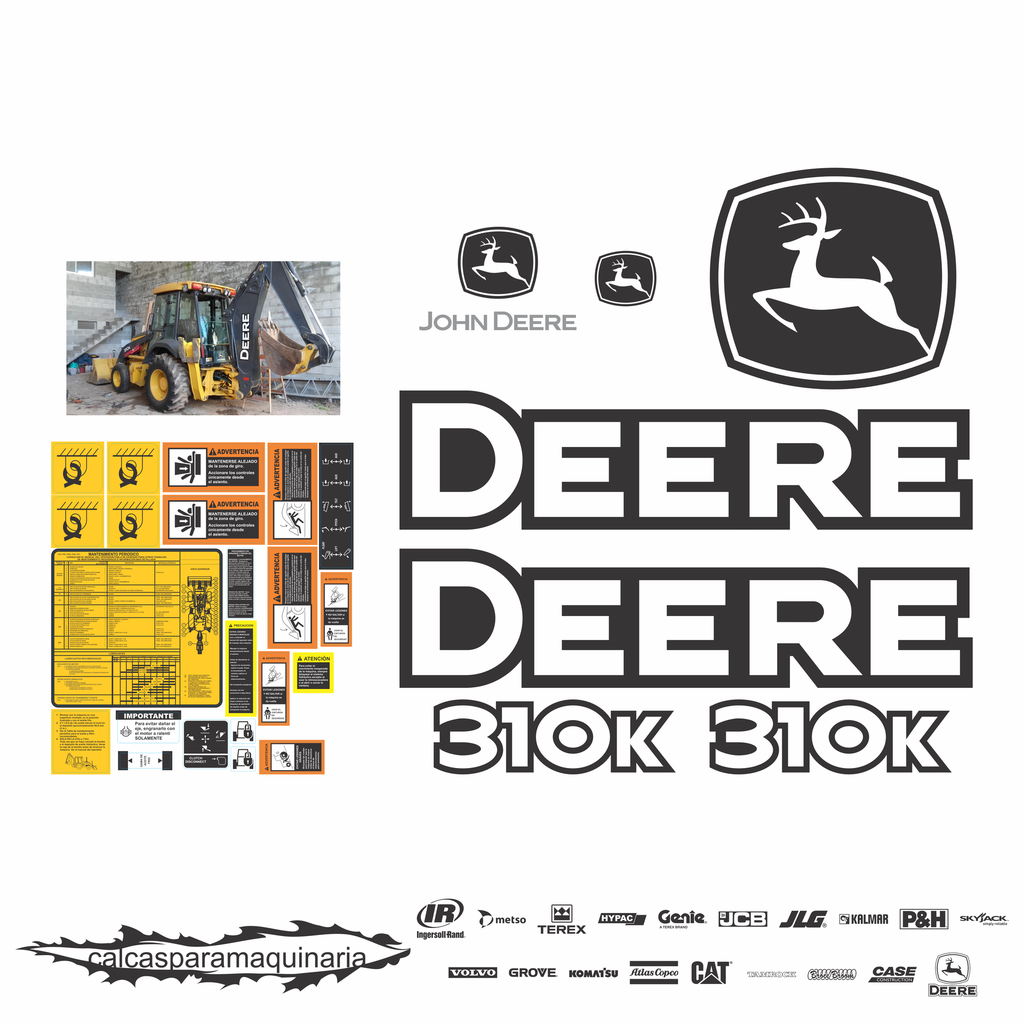 JUEGO DE CALCAS DE RESTAURACION PARA JOHN DEERE 310K NVO