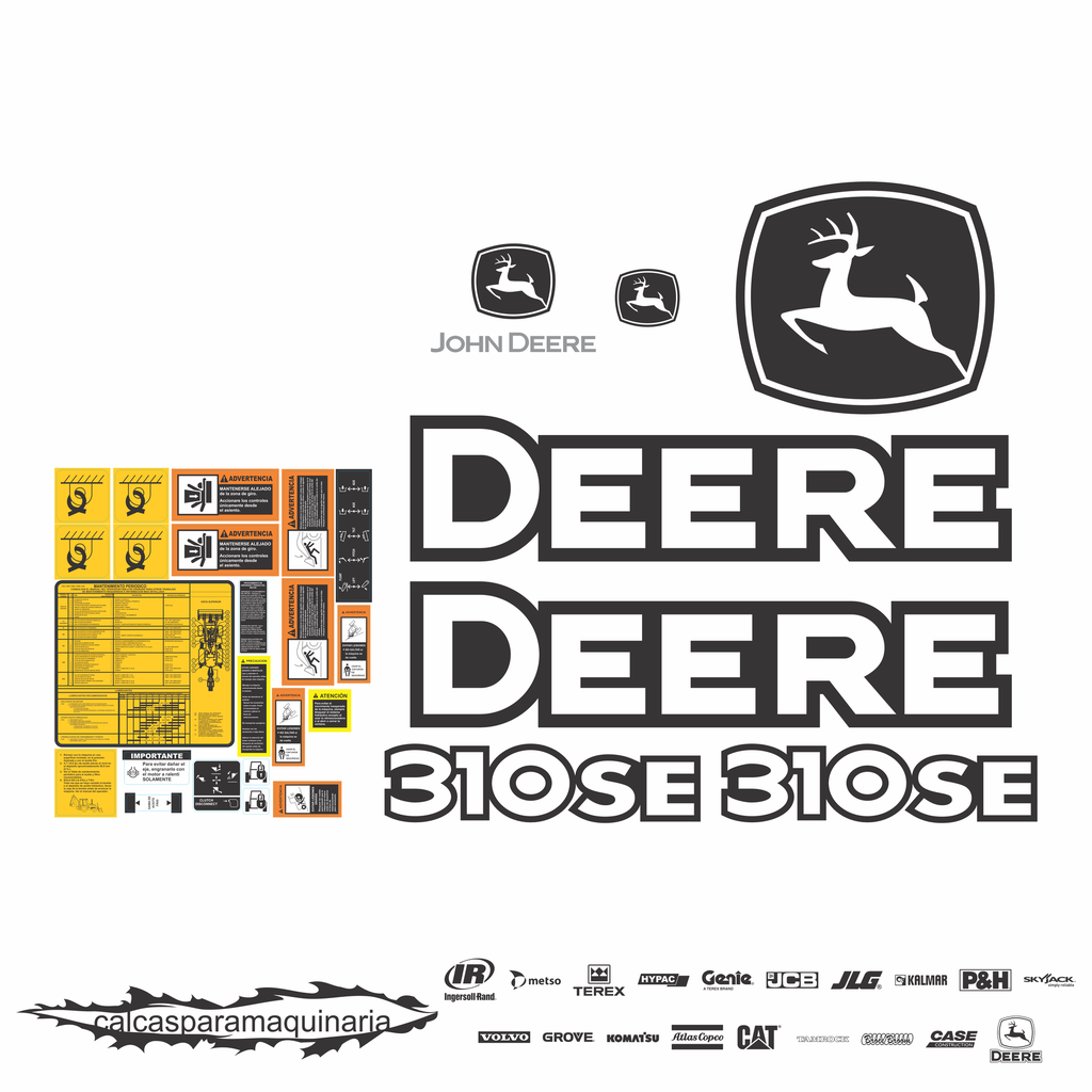 JUEGO DE CALCAS DE RESTAURACION PARA JOHN DEERE 310SE NVO