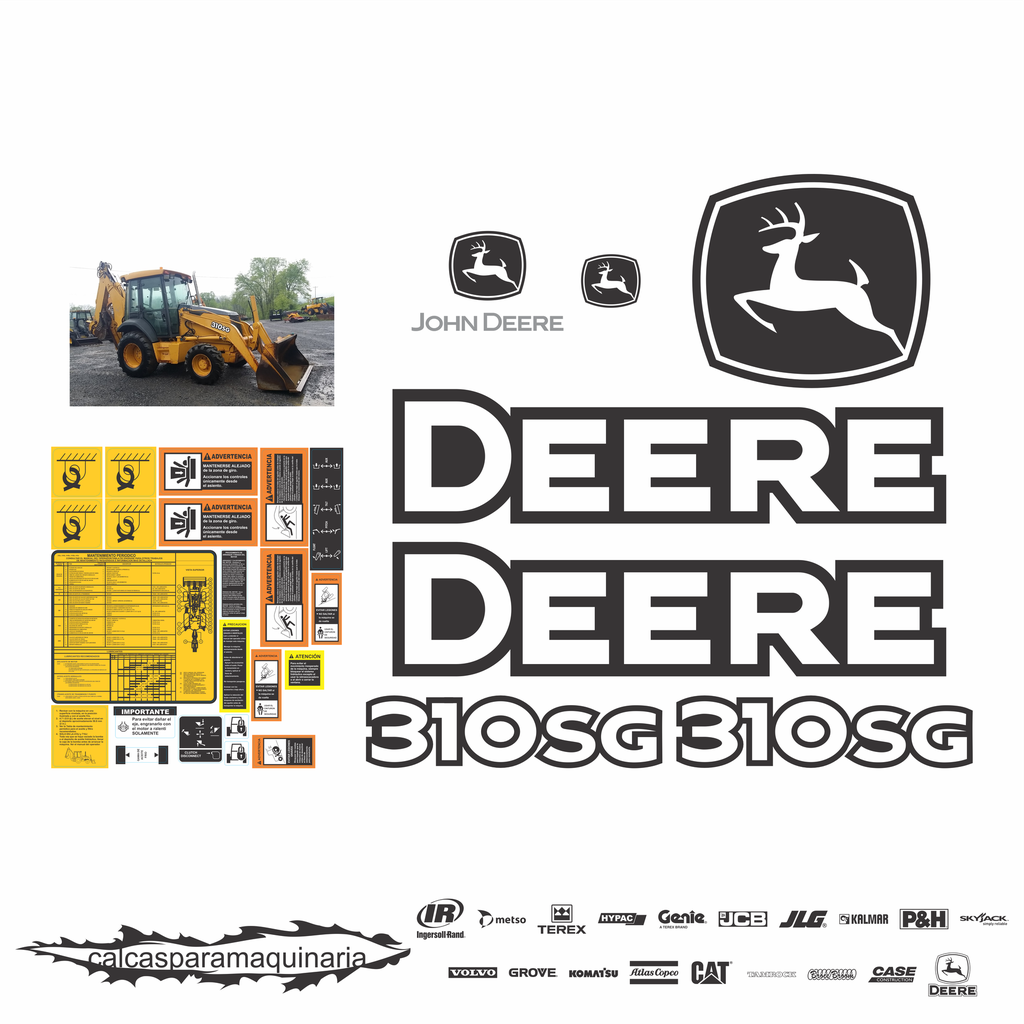JUEGO DE CALCAS DE RESTAURACION PARA JOHN DEERE 310SG