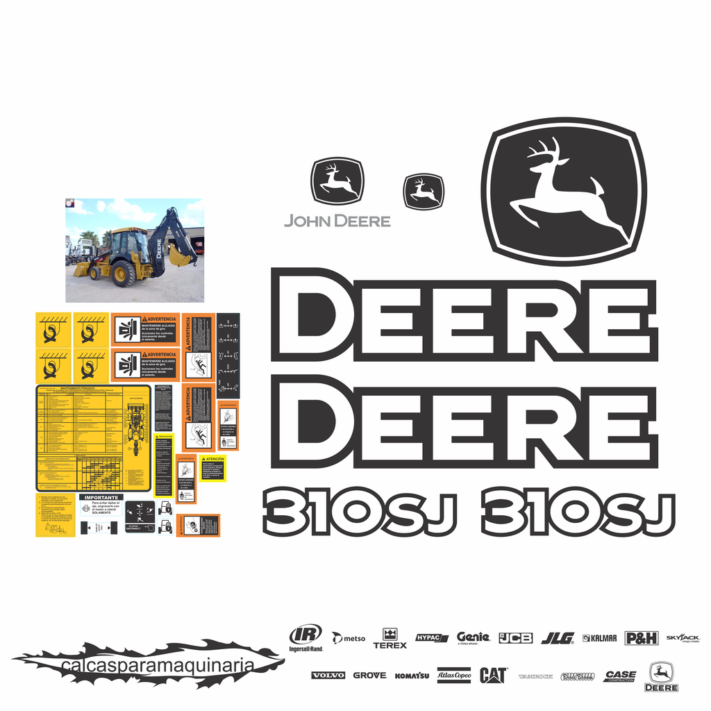 JUEGO DE CALCAS DE RESTAURACION PARA JOHN DEERE 310SJ