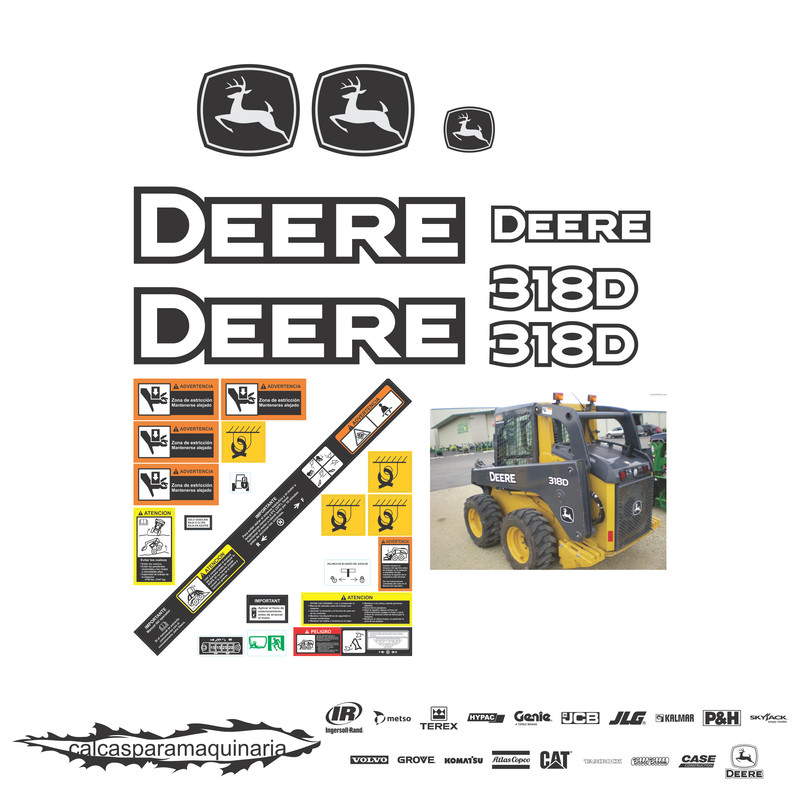 JUEGO DE CALCAS DE RESTAURACION PARA JOHN DEERE 318D