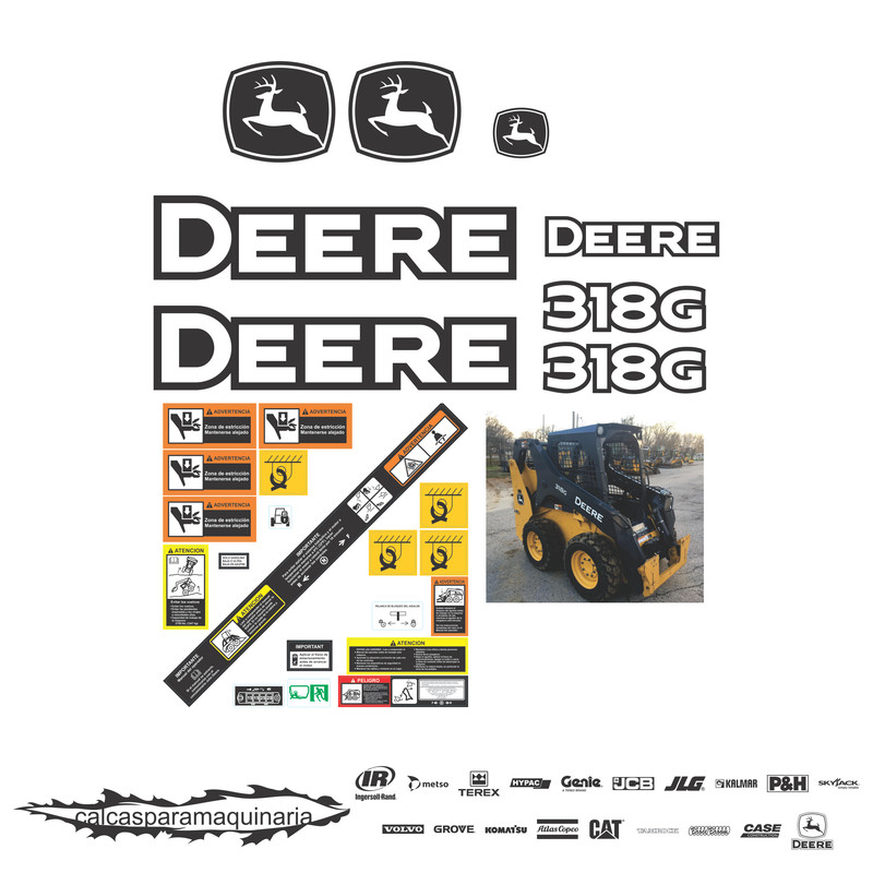 JUEGO DE CALCAS DE RESTAURACION PARA JOHN DEERE 318G