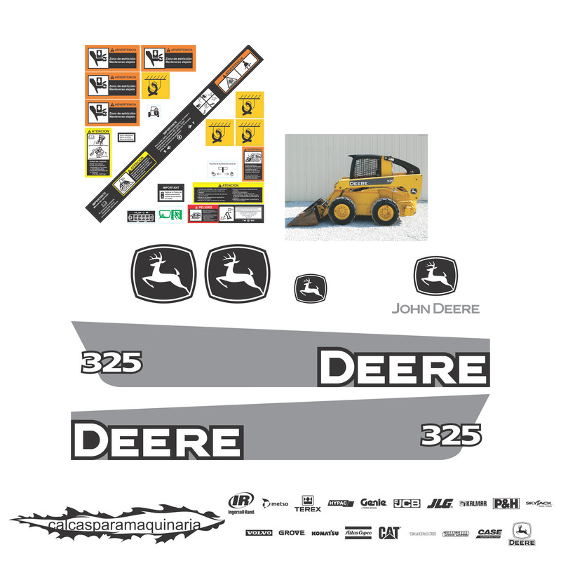 JUEGO DE CALCAS DE RESTAURACION PARA JOHN DEERE 325