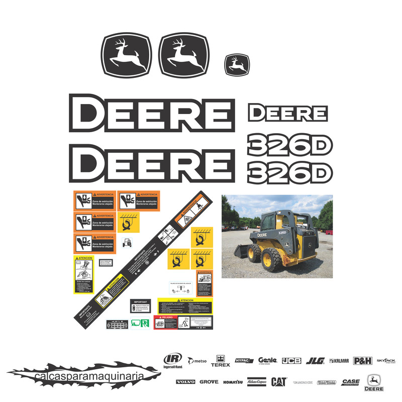 JUEGO DE CALCAS DE RESTAURACION PARA JOHN DEERE 326D