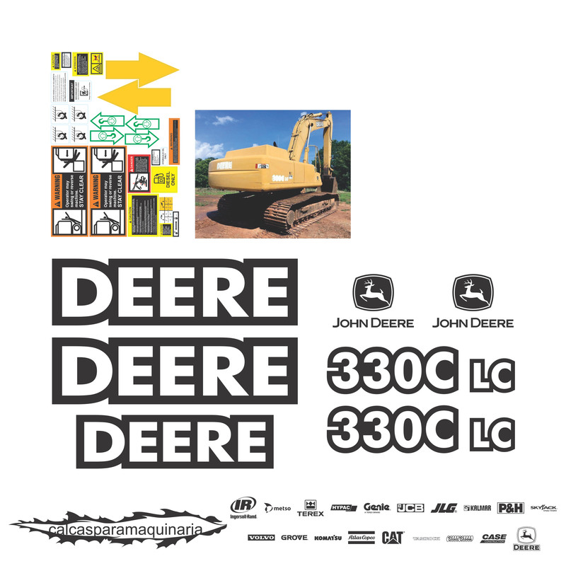 JUEGO DE CALCAS DE RESTAURACION PARA JOHN DEERE 330CLC NVO